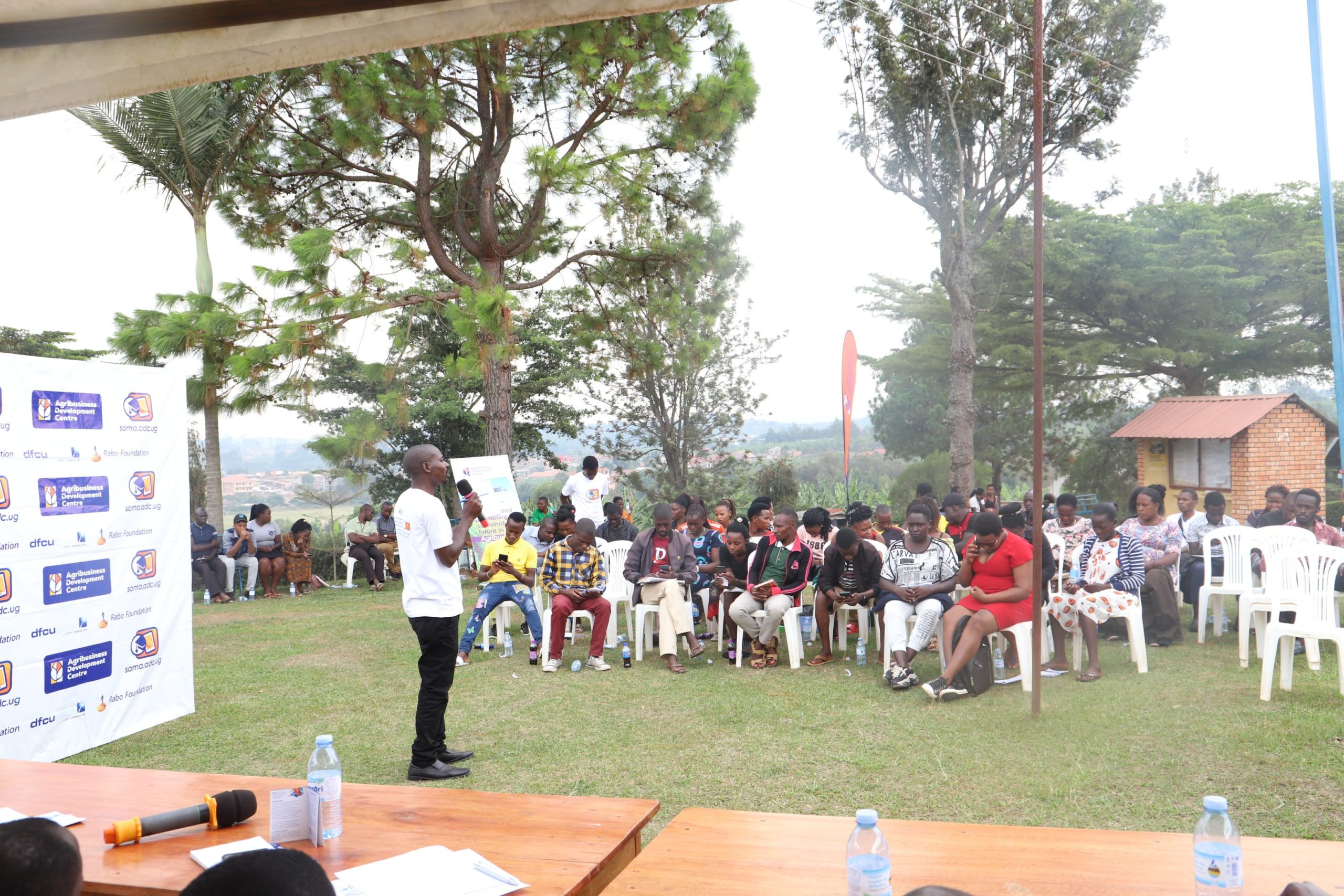 RONALD AINEBYONA PRESENTING DURING SOMA ACTIVATION AT ANKOLE WESTERN UNIVERSITY